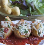 chicken and spinach stuffed pasta shells recipe