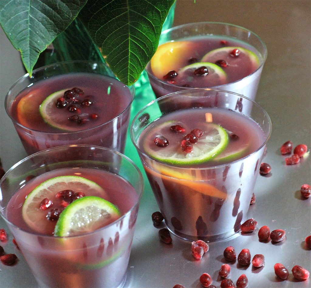 pomegranate cranberry moscato punch
