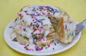 birthday cake batter pancakes recipe butter cream glaze