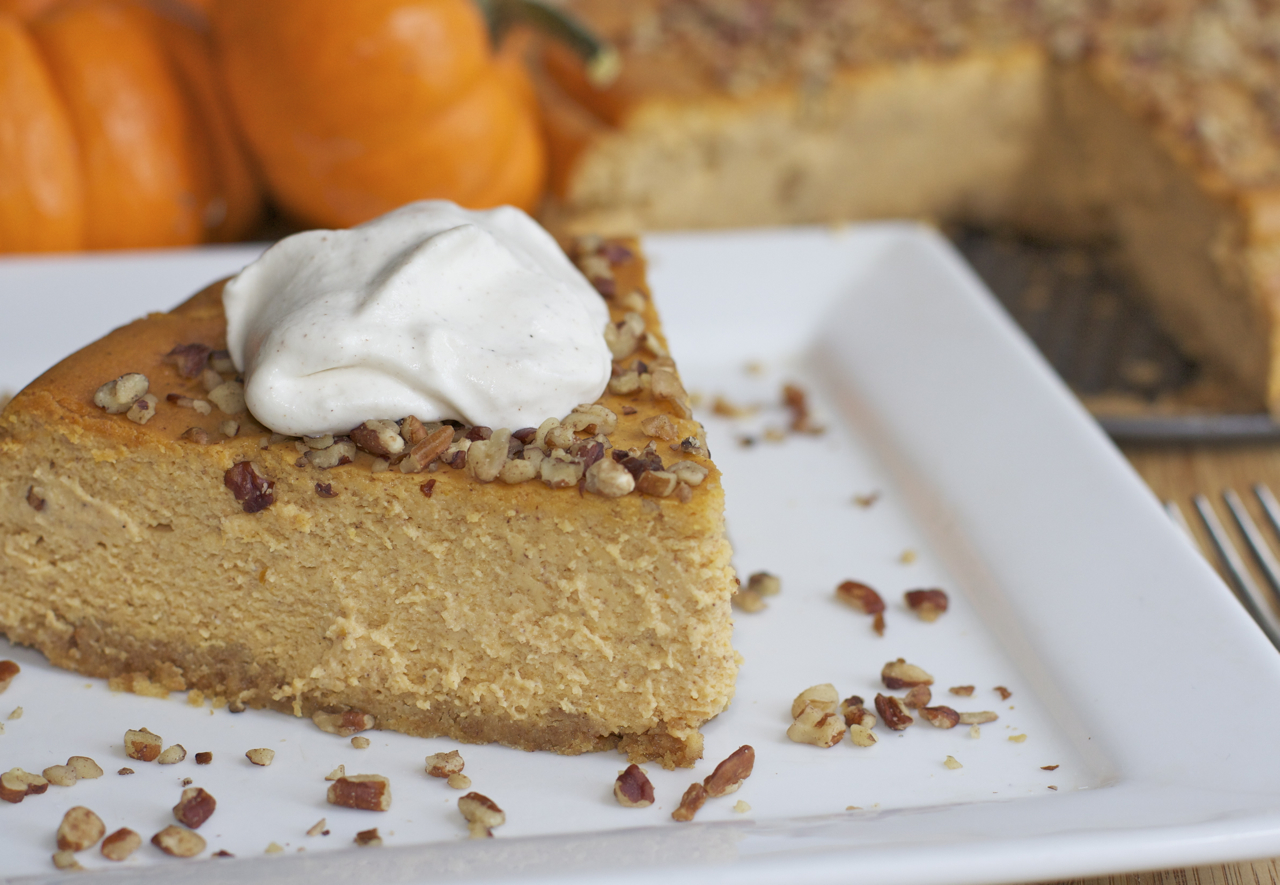 This pumpkin pie cheesecake recipe creates on creamy, smooth, decadent, sin...