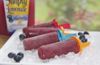 simply lemonade with blueberry kiwi popsicles