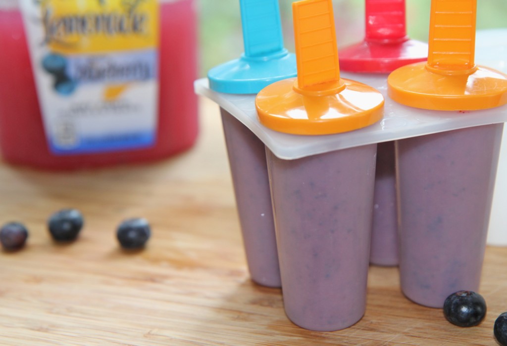 simply lemonade with blueberry kiwi popsicles