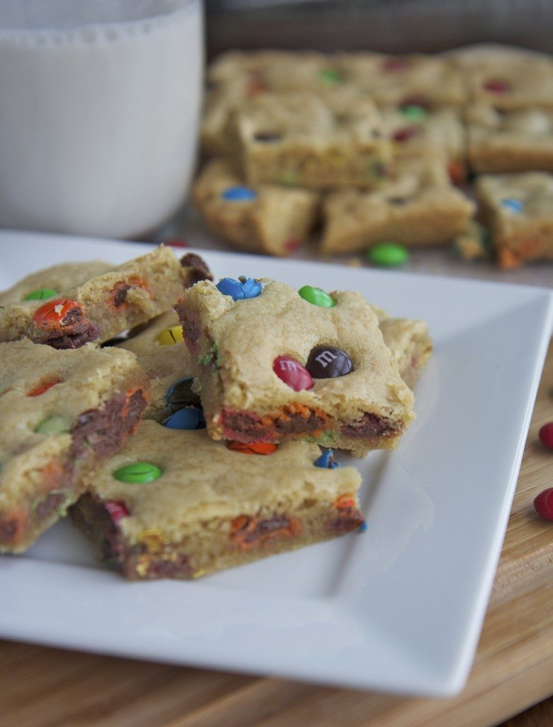chewy m&m cookie bars recipe homemade