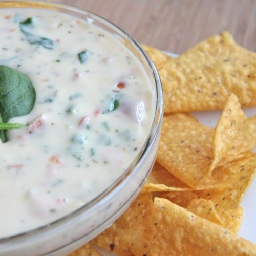Sausage, Spinach, & Tomato Queso Blanco Dip Divas Can Cook