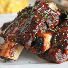 tender oven baked beef ribs on a plate