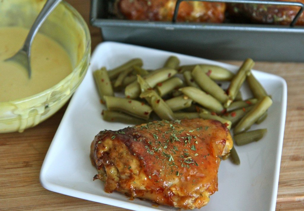 roasted honey mustard BBQ chicken thighs  recipe baked