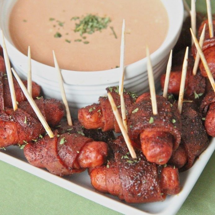 Bacon Wrapped Smokies (Brown Sugar Chili) Divas Can Cook