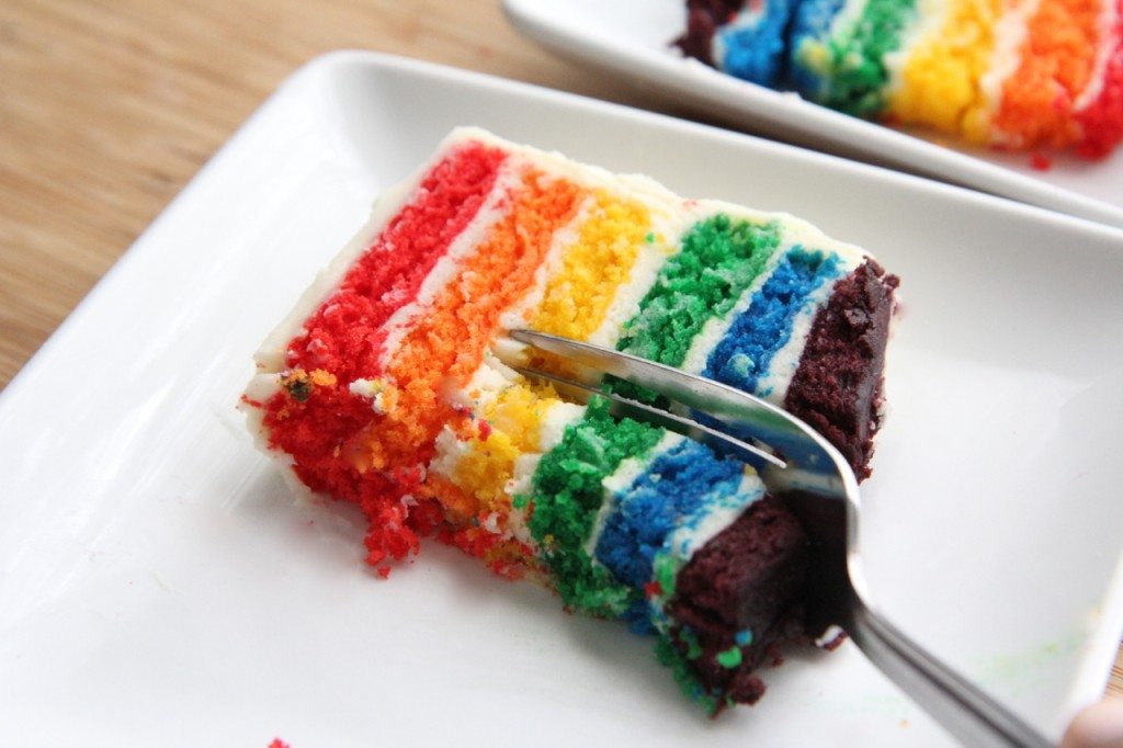 homemade rainbow layer cake recipe