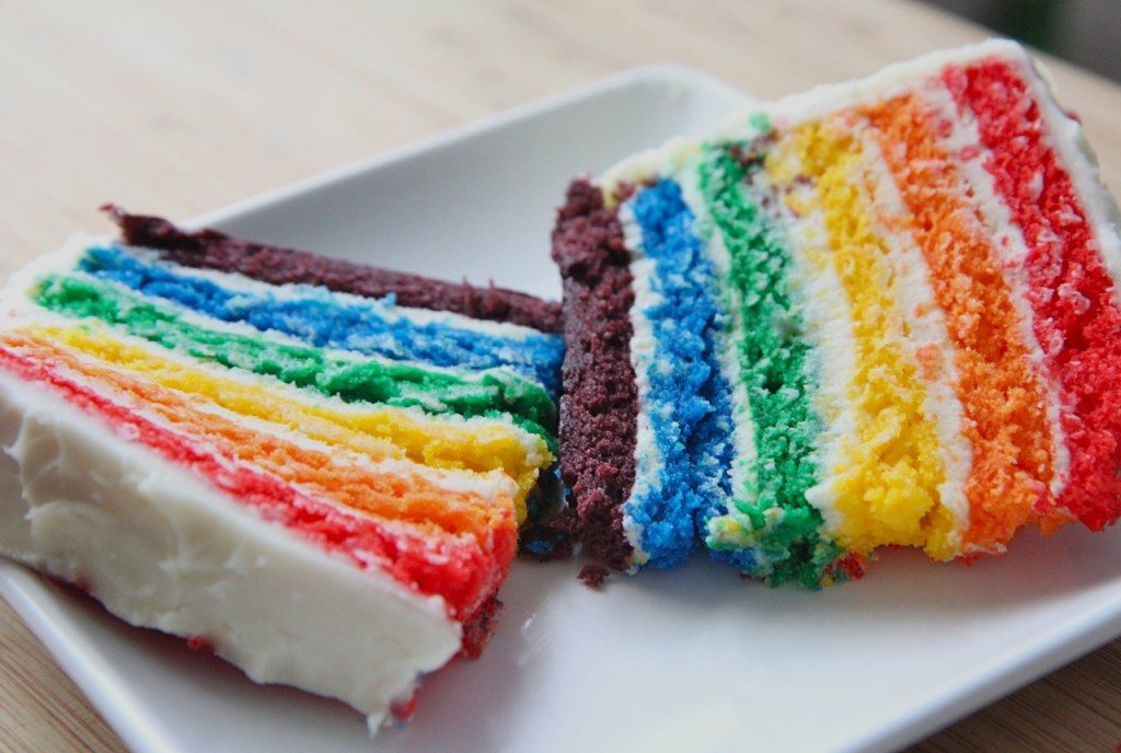 homemade rainbow layer cake recipe 3