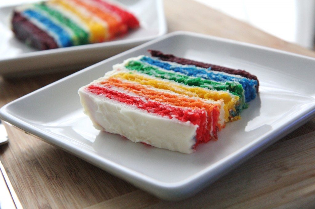 homemade rainbow layer cake recipe 4