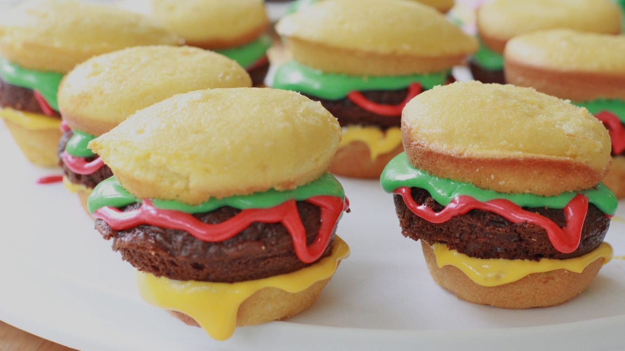 hamburger cupcakes tutorial