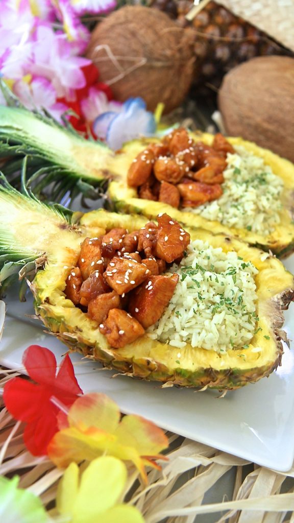 chicken pineapple boats