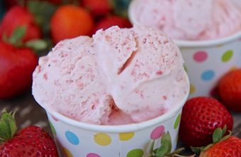 homemade strawberry ice cream soft serve