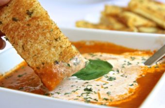 Fresh Roasted Tomato Soup w/ Grilled Cheese Sticks