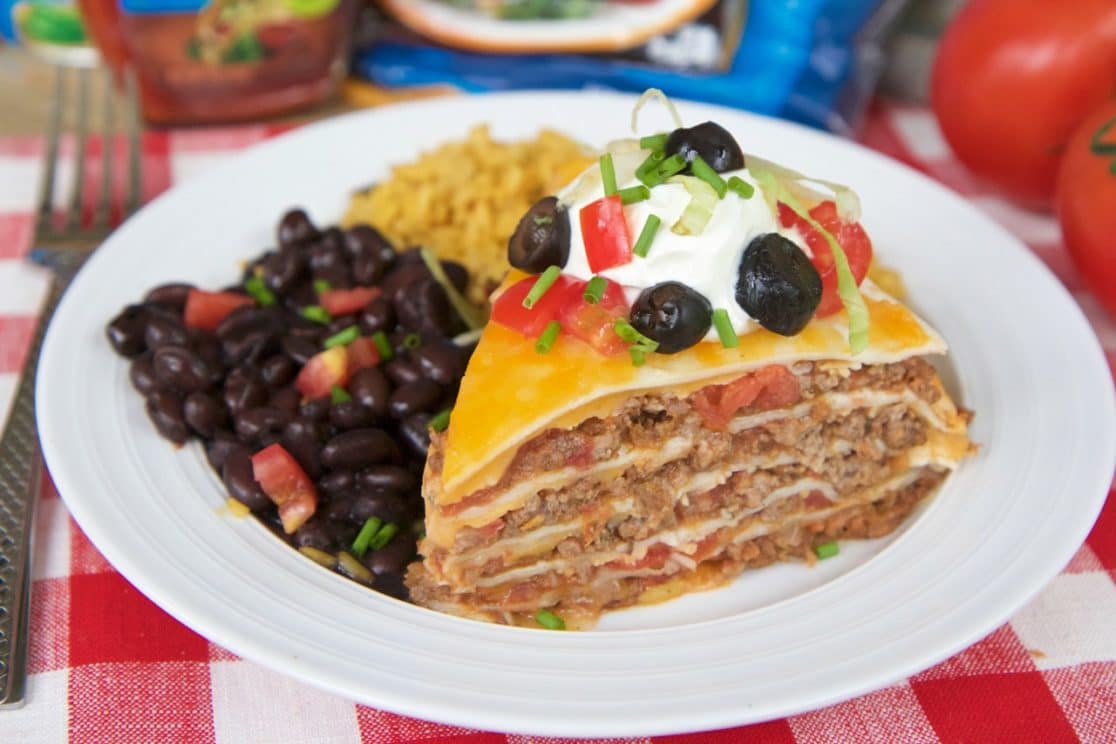 taco bake with tortillas
