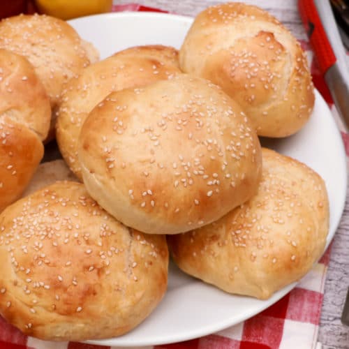 Homemade Hamburger Buns Bakery Style