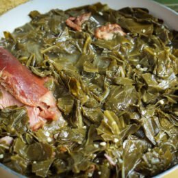 A pot of smoky, tender, flavorful collard greens