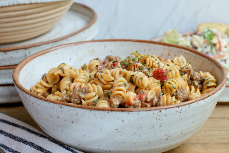 Easy Queso Pasta Quick Dinner Idea