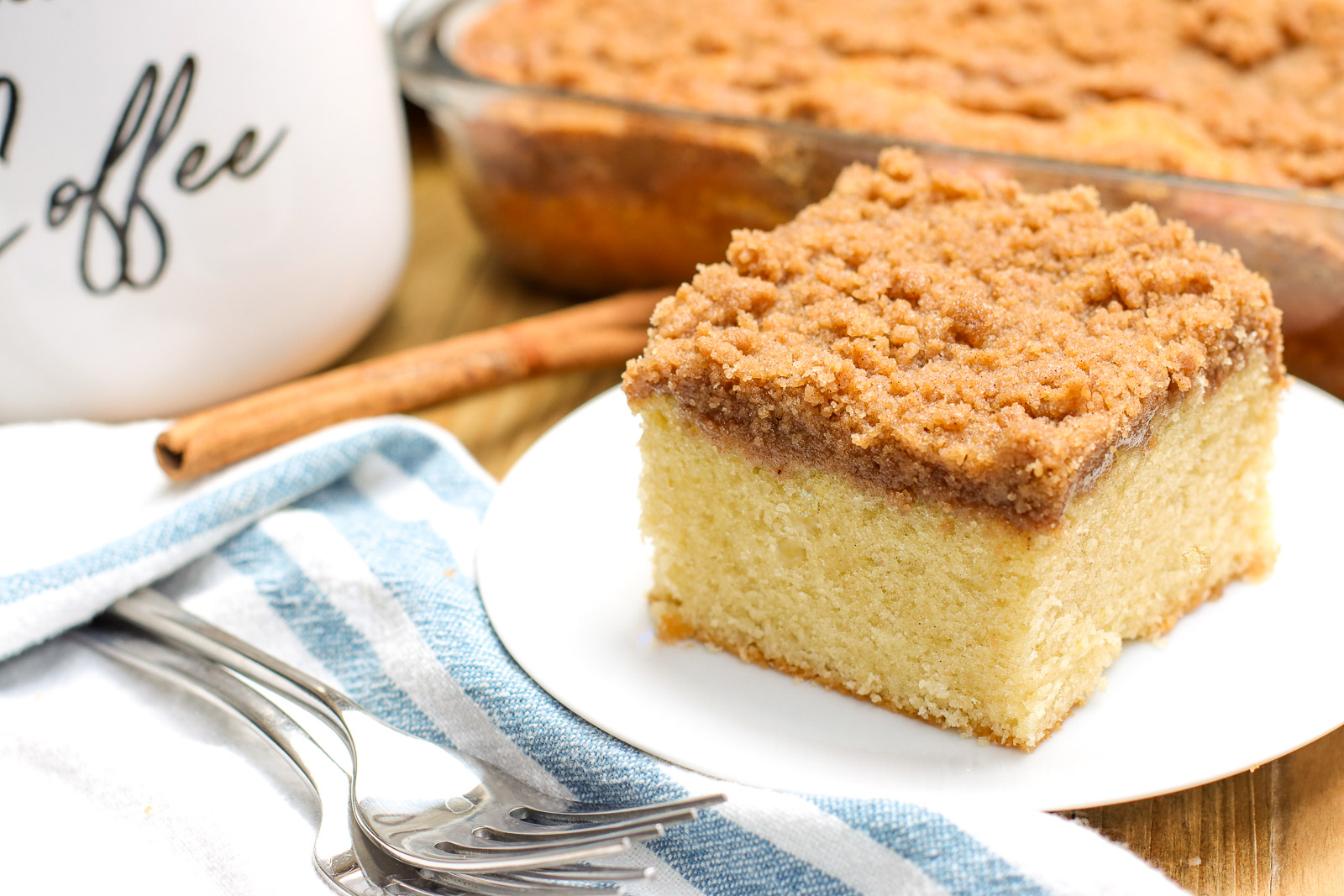 Classic Coffee Cake Recipe w/ Cinnamon Streusel
