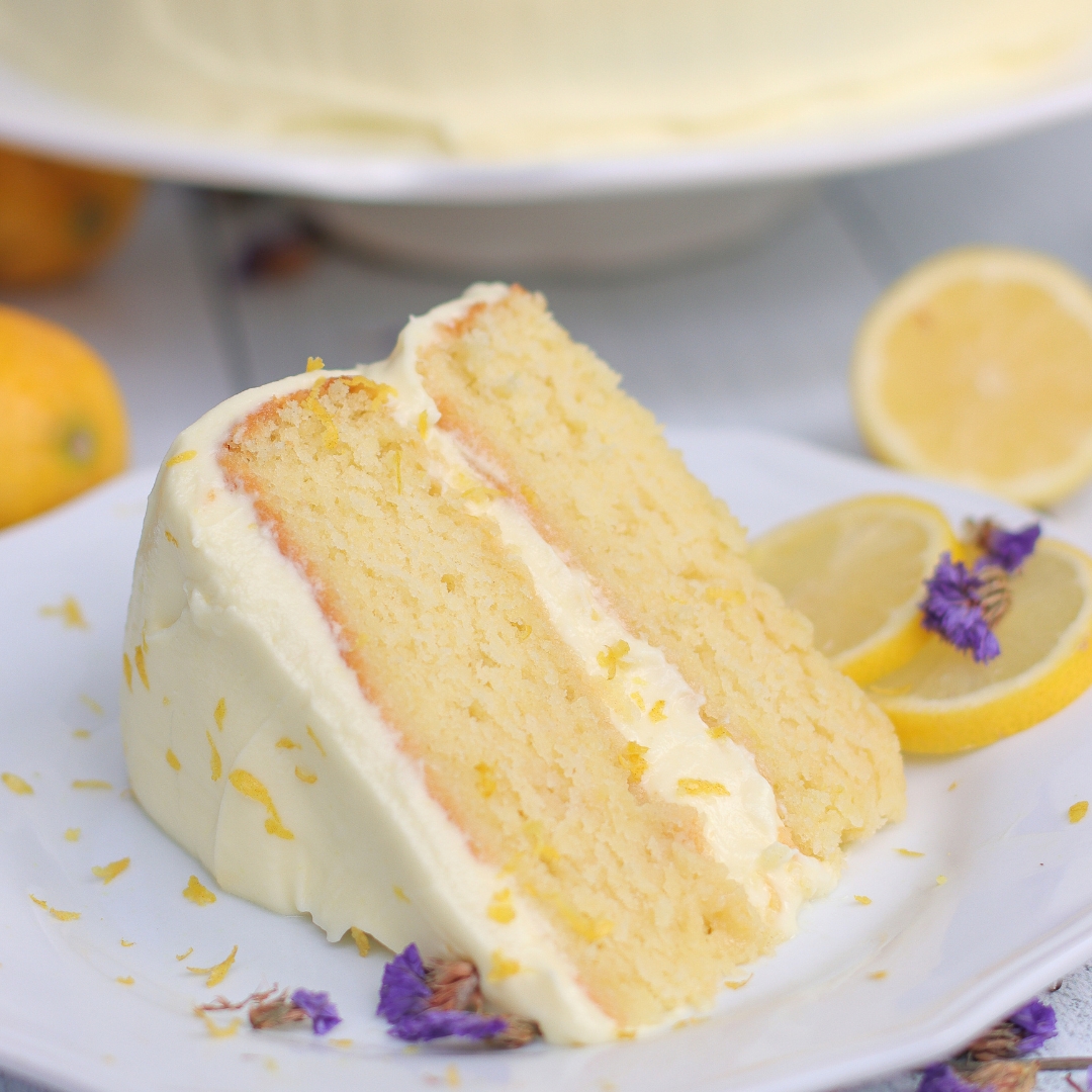 Fresh Lemon Cake w/ Lemon Cream Frosting-image