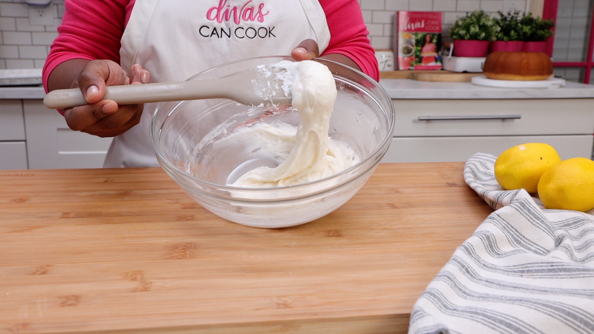 preparing lemon glaze