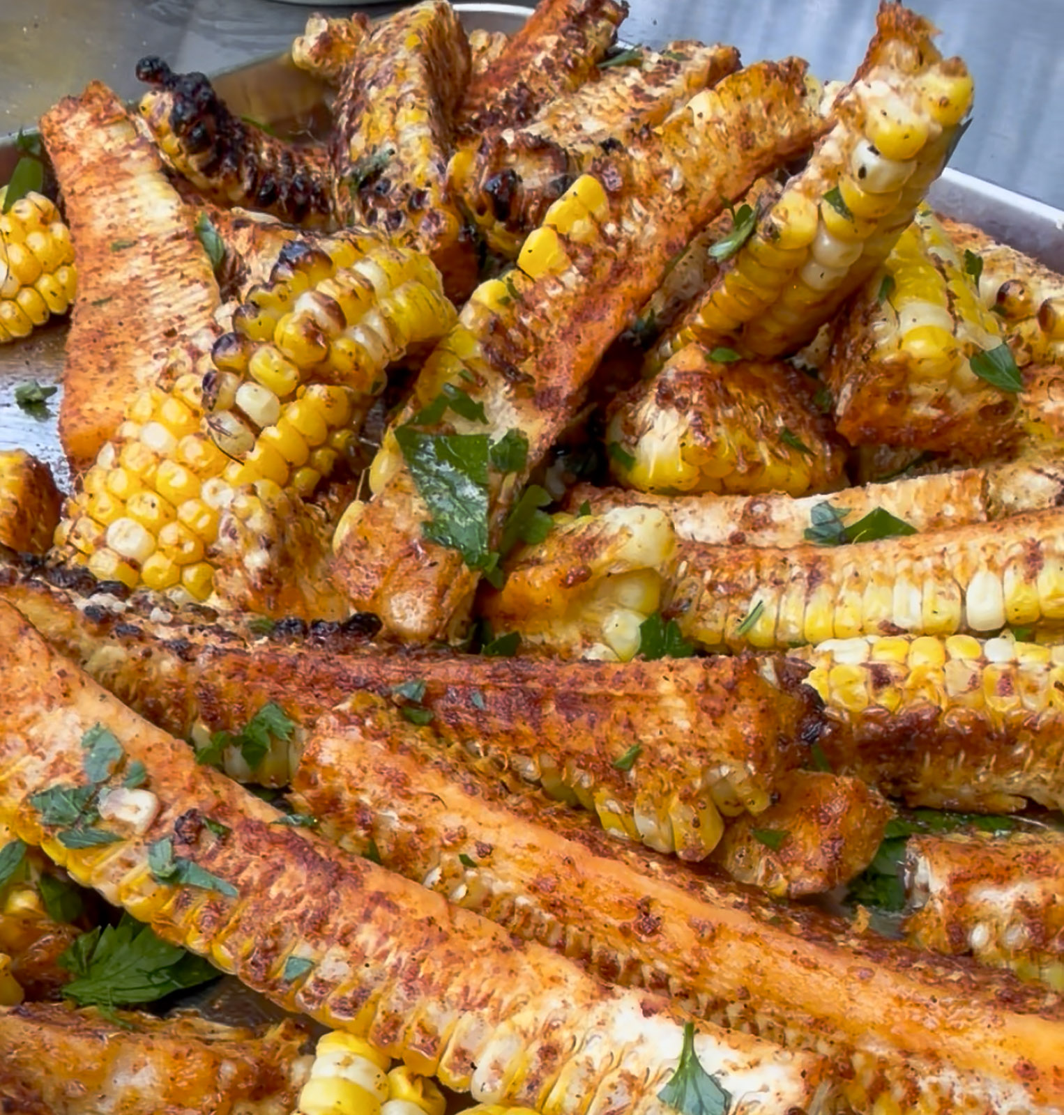 close up of easy corn rib recipe