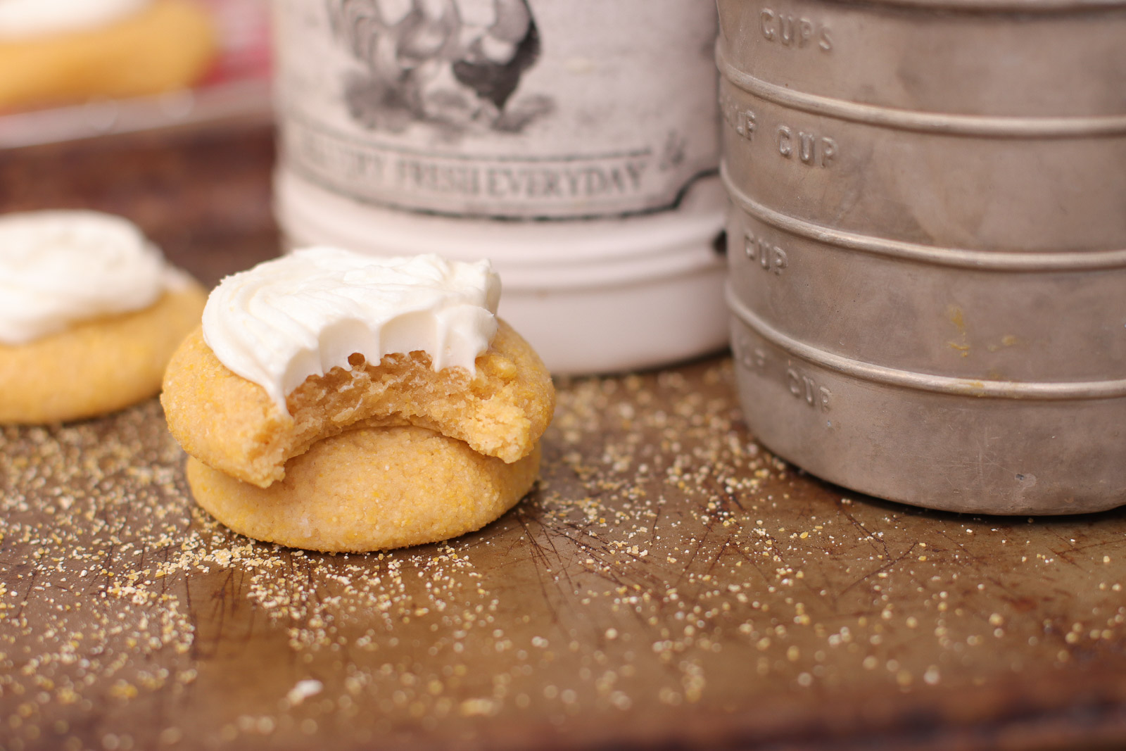 jiffy cornbread cookies recipe stacked up.